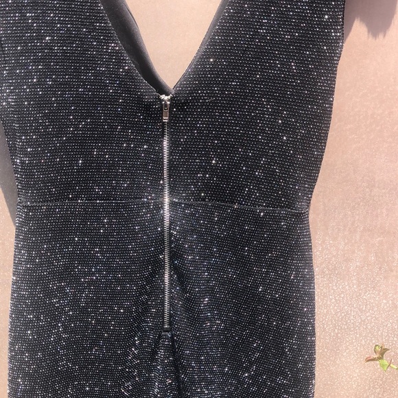 Forever 21 black and silver metallic mini dress - Picture 4 of 5